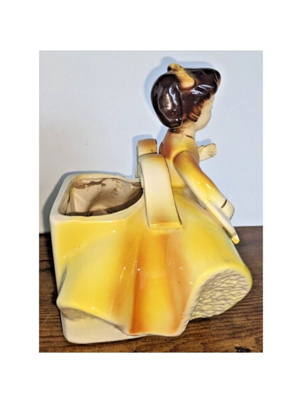 Vintage Rubens Originals Southern Belle Planter Yellow Dress Japan 589 - Picture 8 of 8